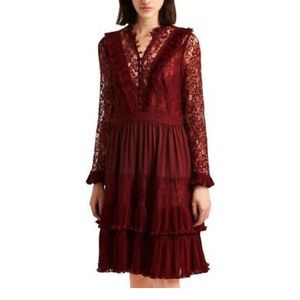 Burgundy lace dress